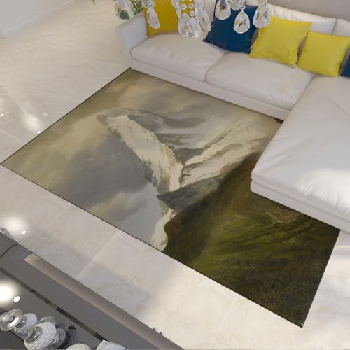 Tapis de chambre lavable et antidérapant forêt verte