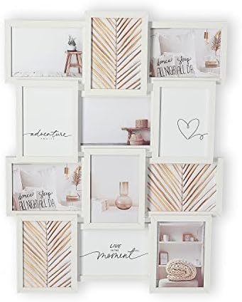 Americanflat 20x41 Cm Bilderrahmen Collage Weiß - Für 3 Fotos (13x18 Cm) - Ideal Für Familienfotos & Erinnerungen