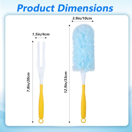 Image of 50 Pcs Duster Refills, 360 Dust Removal Brush Disposable Replacement Head with 1 Short & 1 Extendable Handle, Polyester Fiber for Electronics, Furniture, Blinds, Ceiling Fans, Walls