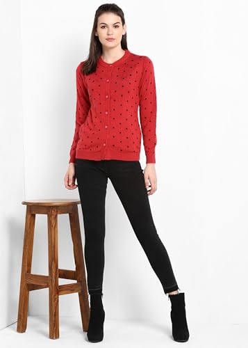 Image of Modeve Women's Acrylic Blend Cardigan /Round Neck Sweater For Winter