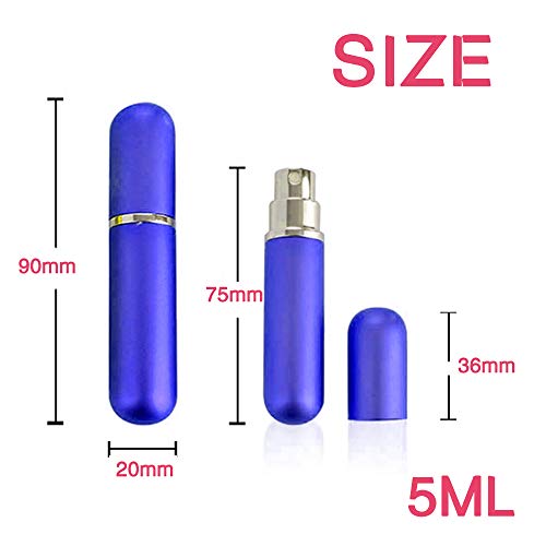 Mini Perfume Atomisers Bottles, Refillable Spray Bottle 5ml Mini Underfill Empty Bottle Travel Container Bottle for Purse Handbag Pocket Luggage (5pcs) - Image 3