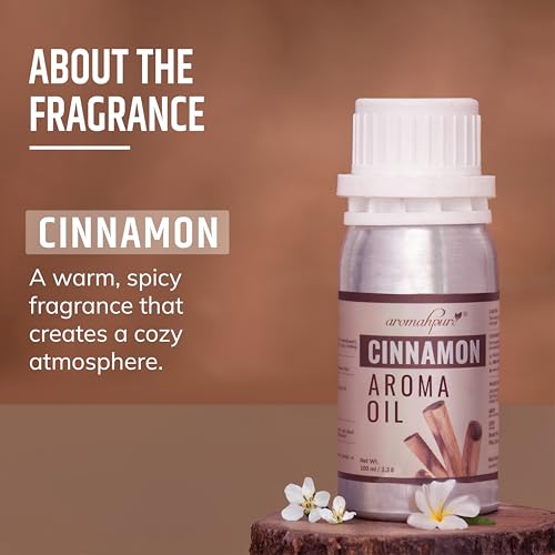 Image of Aromahpure Cinnamon Aroma Oil | 100ml Undiluted & Natural | Long-Lasting Scent for Aromatherapy, Candle & Soap Making, Diffusers, Room Freshener, Humidifier, Bathroom Revitalizer & Home Essentials