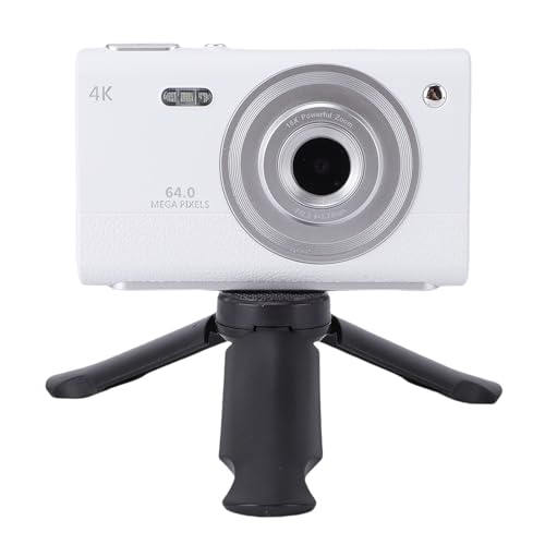 Appareil photo numérique 4K Asixxsix blanc avec double caméra 64 MP et zoom 16X