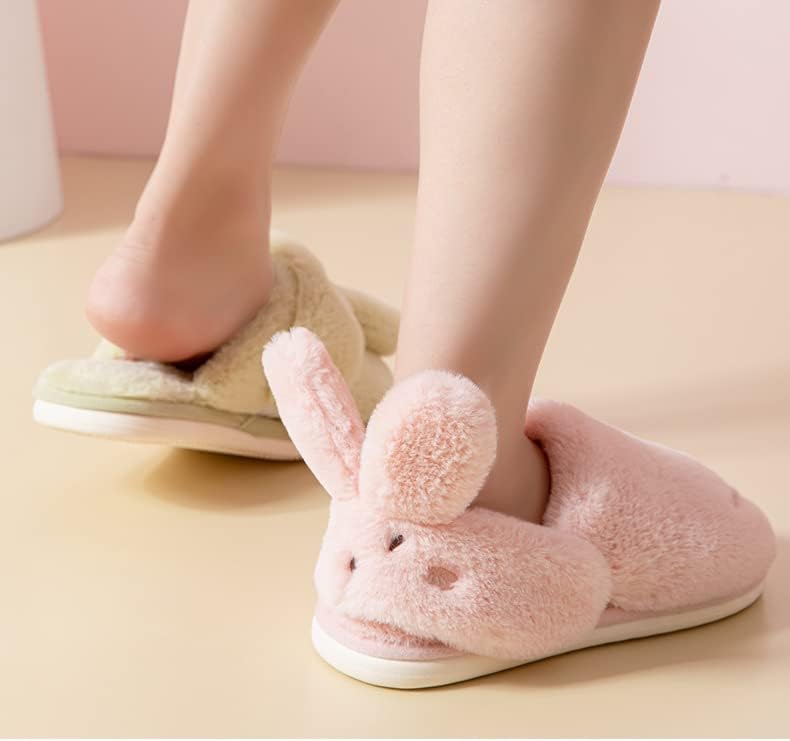 Miniatura 3 de Pantuflas de conejito mullidas kawaii, bonitas, suaves, cálidas, acogedoras, para el invierno, mullidas, divertidas, de animales