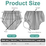 AOOWU Auslaufsichere Unterwäsche für Erwachsene, Inkontinenz-Slip für Waschbar, Wiederverwendbar, zur Fixierung von Einwegvorlagen, Grauer Dünner Stoff Kunststoffhose für Damen und Herren, 2 Stück(XL)