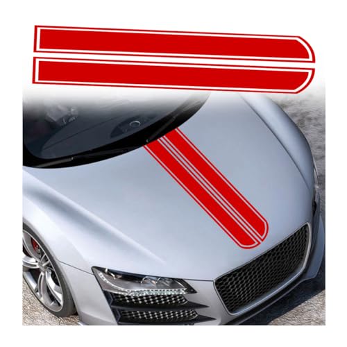 JNNJ Pegatinas para capó del coche, falda lateral del cuerpo, techo, capó, parachoques, tiras adhesivas, decoración para coches todoterreno (rojo)