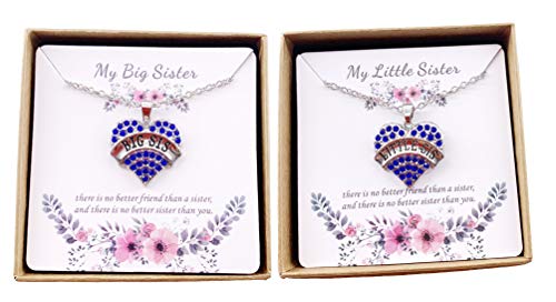 Image of Crystal Heart Necklaces Set Mom Big Sis Middle Lil Sister
