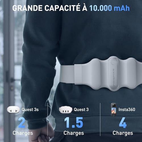 Chargeur Meta Quest 3 rapide avec puissance USB-C 30W et capacité 10000 mAh - 2