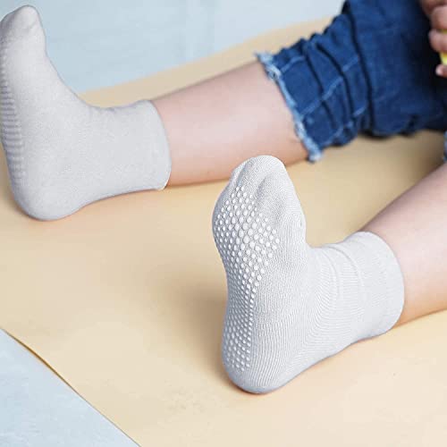 6 Pairs Non Slip Cozy Warm Crew Socks with Grips for Baby Infant Toddler Kids Boys Girls4