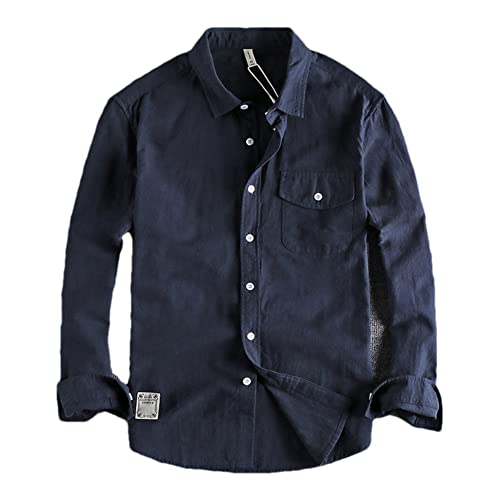 Chemise de travail vintage homme bleu manches longues taille XL