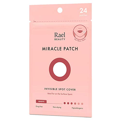 Rael Acne Pimple Healing Patch - Absorbing Cover, Invisible, Blemish Spot, Hydrocolloid, Skin Treatment, Facial Stickers, Two Sizes, Blends in with skin (24 Patches, 1Pack)