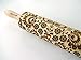 FOLK Embossed Rolling Pin. Wooden Embossing Rolling Pin With Folksy Flowers for Pottery and Cookies by Algis Crafts