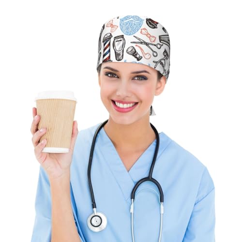 Image of Surgical Caps Men Women, Scrub Cap with Sweatband Adjustable