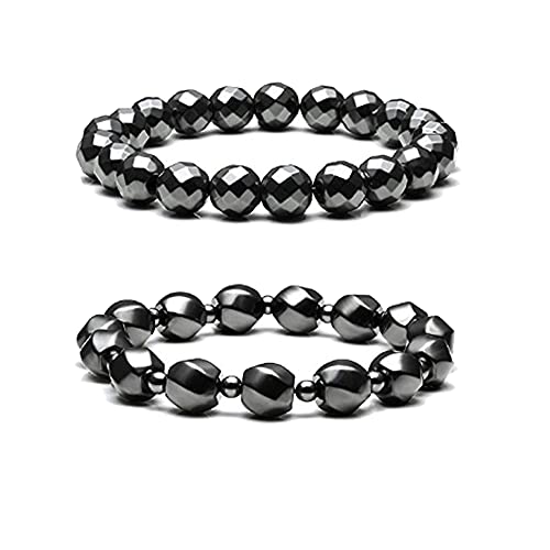 2Pcs Anti-Swelling Black Obsidian Anklets for Women,Magnetic Therapy Ankle Bracelet,Hematite Magnetic Anklets for Weight Loss,Stress Relief Yoga Beads Anklets for Men (B:Black Obsidian)