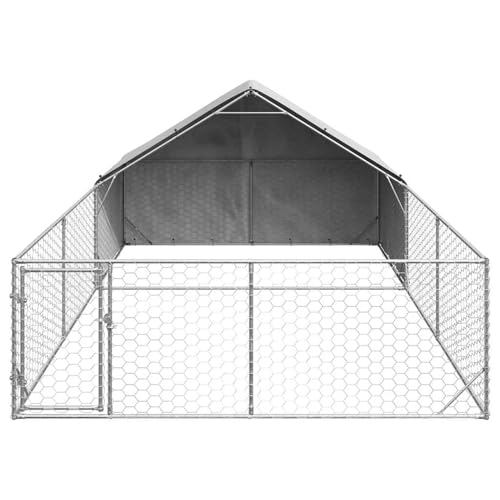 Rantry Outdoor-Hundezwinger mit Auslauf 6x3x1,9 m Verzinkter Stahl Zwinger Model3329242