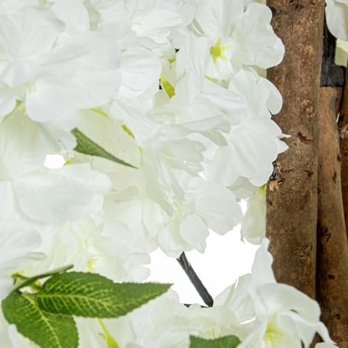 Künstliche Pflanze eines Kirschbaums mit 4 Stämmen aus PVC in Weiß, 180 x 30 x 30 cm