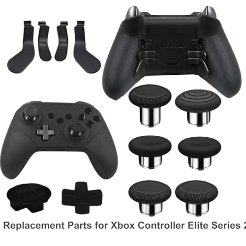 Image of 13 in 1 Metal Thumbsticks for Xbox One Elite Series 2,Replacement Magnetic Buttons Kit,Elite Series 2 Controller Accessories(Black)