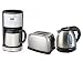 Produktbild H.Koenig Edelstahl Frühstücks-Set: Kaffeeautomat mit Thermoskanne und Zeitschaltuhr + 1,2 Liter schnurloser Wasserkocher + 2-Scheiben-Toaster
