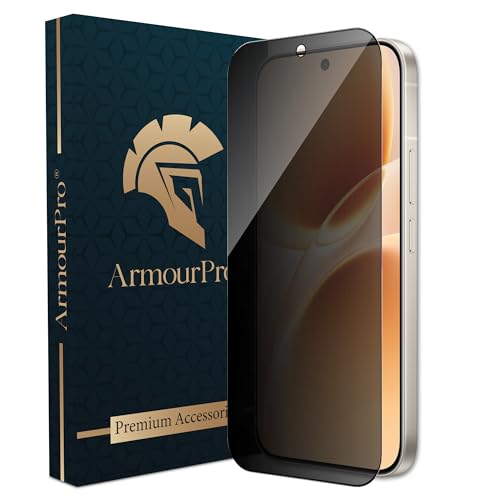 Image of ArmourPro Privacy Tempered Glass for Vivo V70 - Anti-Spy Anti Peeping Screen Protector, 9H Hardness, Edge-to-Edge Coverage, Ultra Thin, Installation Kit | Black