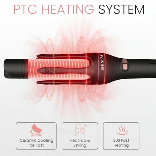 Automatic Hair Curler, Automatic Rotating Curling Iron 1 1/4 Inch for Long Hair, 2 in 1 Hair Straightener and Curler, Ionic Curling Wand with 3 Temperatures, Dual Voltage, Anti-Scald, Auto Shut-Off - Image 5