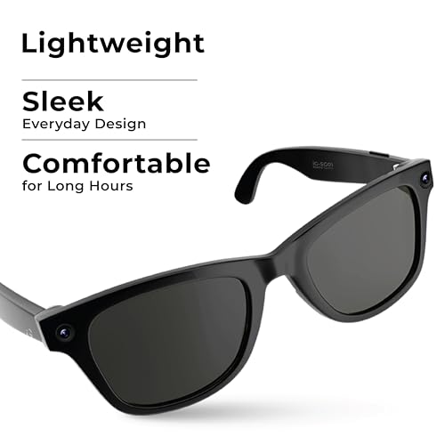 Image of iGear EYEGO AI Smart Glasses with Voice Assistant, Open-Ear Audio, HD Camera for Photos & Video, Hands-Free Calls & Music, Touch Controls, Lightweight Design, Android & iOS Compatible (Aura)