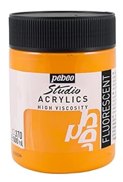 Pébéo - Studio Acrylics Fine Acrylic - Acrylic Paint - Fluorescent Acrylic - Fluorescent Orange, 500 ml