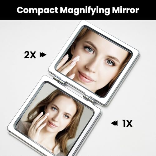 Espejo compacto cuadrado para maquillaje portátil miniatura 4