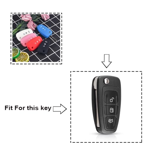 Coque étui clés télécommande voiture silicone 3 boutons Ford Focus Ranger C-Max - 3