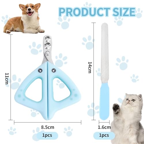 CWPFVQA 1 Cortaúñas para Mascotas, 1 Lima De Uñas, Cortaúñas para Gatos, Cortauñas para Perros, Cortauñas para Perros Pequeños, Cortauñas Profesional - imagen 2