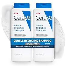 CeraVe Gentle Hydrating Shampoo,With Ceramides,Niacinamide & Hyaluronic Acid For Soft,Healthy Looking Hair & Scalp,Sulfate Free-& Color Safe Shampoo,For All Hair Types,12 Oz,Pack of 2