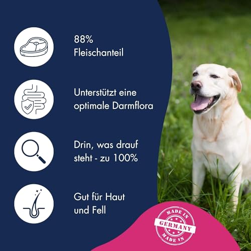 DR.CLAUDER'S - Selected Meat Prebiotic | Nassfutter in Lebensmittelqualität mit Omega-3 aus Lachsöl für ausgewachsene Hunde. Alleinfutter in der Dose | 200g Hirsch&Kartoffel