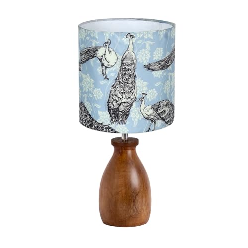 Image of Homesake Dovel Pot Modern Table Lamp, Wooden Base Modern Fabric Lampshade for Home Office Cafe Restaurant, Dovel Pot, Rabbit (PFL)