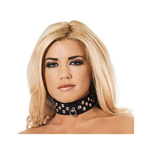 Collier en cuir noir Rimba ajustable taille S/M anti-irritation
