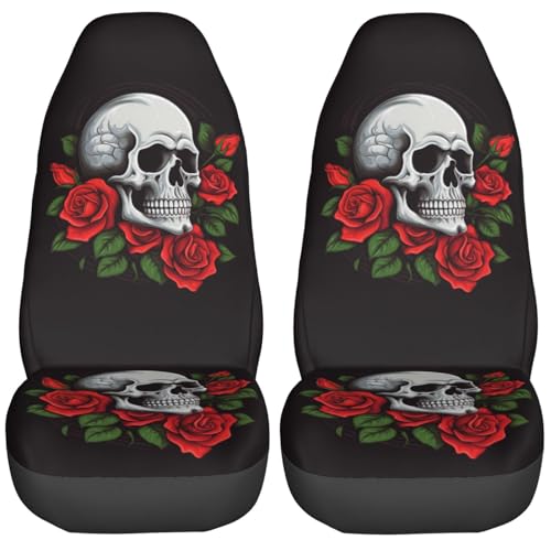 Couvre-sièges voiture crâne et roses pour vos road trips en camion