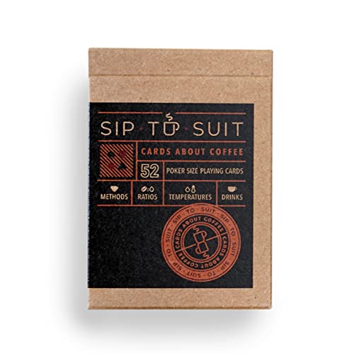Sip-to-Suit Cards Sobre Café: Cartas informativas de póker