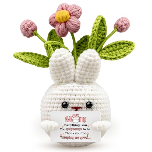Zetckzilv Mom Gift for Mothers Day Handmade Crochet Rabbit Cute Easter Basket Stuffers for Mother...