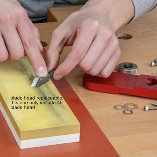 Multifunción Madera Cepillo, Cepillo Chaflán 45 Grados Contornos de Radio 1/8" 3/16" 1/4" Cepilladora Biseladora Cepillo Biselador Manual Con 2 Niveles de Burbuja, para Carpinteros (Rojo) - imagen 7