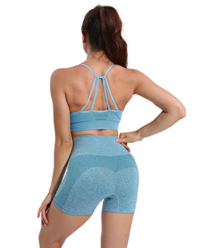 ATHVOTAR bermuda de ginástica sem costura para mulheres – Short atlético de compressão de cintura al