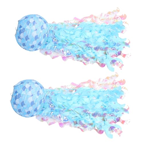 BESPORTBLE 2 Piezas decoración temática del océano linternas farolillos de medusas Sky-blue