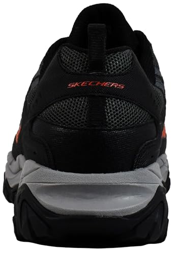 Skechers Men's Afterburn Wonted Memory Fit Slip-On Trainer, Black/Orange, 9 XW US