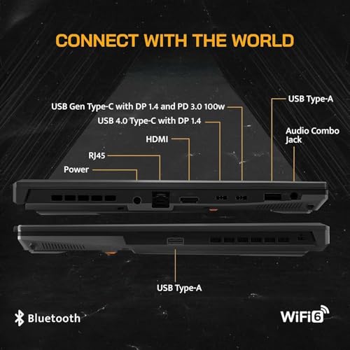 TUF A16 Gaming Laptop, 16" WUXGA 144Hz, AMD Ryzen 7 7445HS, GeForce RTX 4050, 32GB RAM 1TB PCIe SSD, Webcam, 256gb 9H Docking Station, Tastiera retroilluminata, Windows 11 Home, Grigio - Notebook - Immagine 5