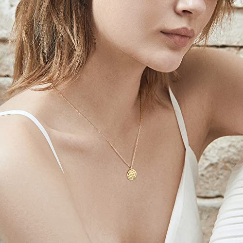 LOYATA Moon Pendant Necklace - 14K Gold Plated Coin Pendant with Crescent, Full Moon and Open Circle Designs for Women4