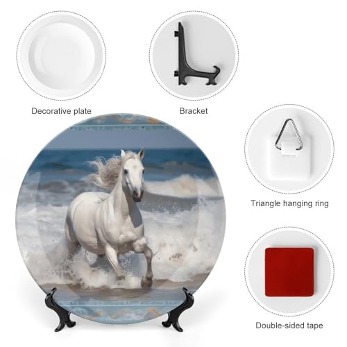 Plato decorativo de porcelana Bone China con soporte 6 pulgadas miniatura 3