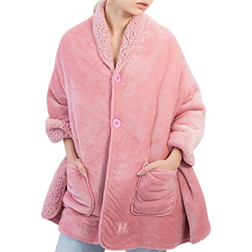 Happination Poncho Blanket for Girls and Women - No Sleeves - Cozy Warm