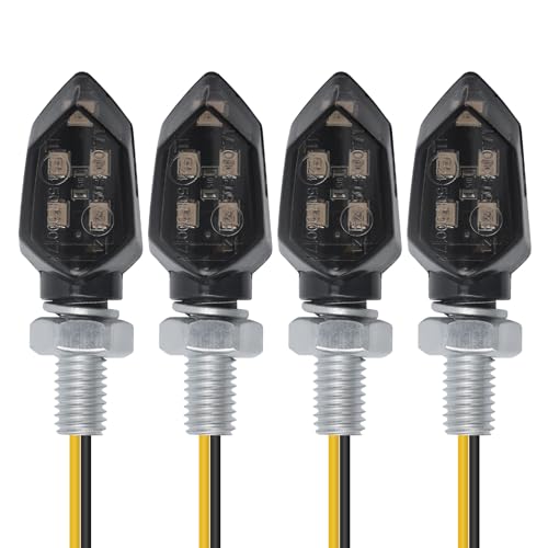 APIELE Motorrad LED Blinker 12V Mini Motorradblinker M8 E-MARK Geprüft Miniblinker Universal Wasserdicht Scooter für Motocross Fahrrad Moped