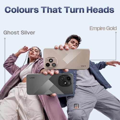 Image of Lava Bold N4 Lite (Ghost Silver, 3GB RAM, 32GB Storage) | 6.56 inch qHD Display | 8MP Rear Camera | 5000 mAh Battery | Free Service @ Home | Fingerprint Reader | Charger & Phone-Cover in Box