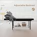 OmySalon Massage Table, Heavy Duty Treatment Bed, Adjustable Height & Backrest Facial Bed for Professional Physical Therapy Salon (Black, Manual)