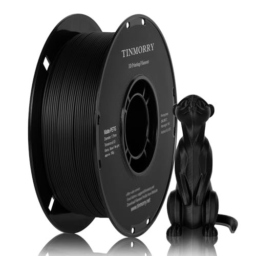 Image of TINMORRY PETG Filament 1.75mm, Matte PETG 3D Printer Filament, Compatible with Most FDM 3D Printers, 1 KG 1 Spool, Matte Black