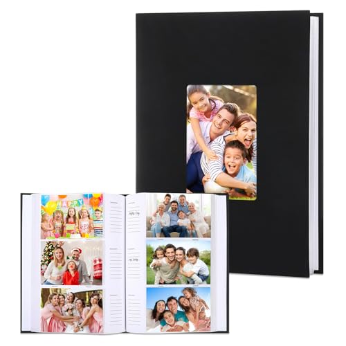 EXIN DEHCEN Album Photo 10x15 300 Photos, Albums Photos en Lin avec Fenêtre, Grand Album Photo avec Espace Pour Écrire, Photoalbum à Brancher, pour Maison,...