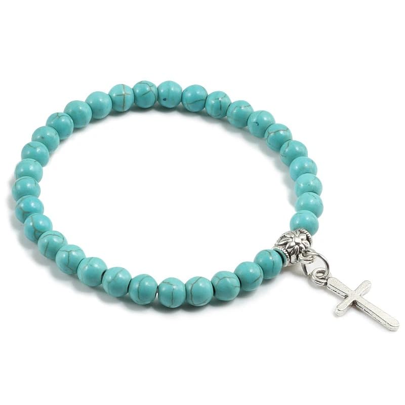 925 Sterling Silver Stone Cross Knotted Rosary Bracelet For Women Men - Religious Rope Rosary, Cross Knotted Rosary Bracelet, String Rosary Bracelet, Rosary Rope Bracelet Gifts For Women Men